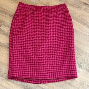 Merona preppy pink houndstooth pencil skirt w/ pockets size 6